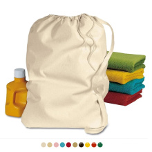 Custom 100% Cotton Laundry Bags Wash Dry Fold Repeat Drawstring Storage Travel Laundry Bag